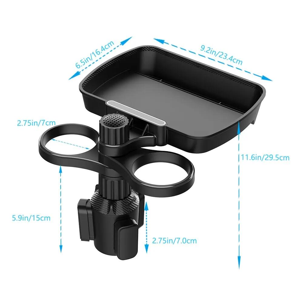 360° Rotating Dual Cup Holder Expander – Maximize Your Car's Beverage Capacity