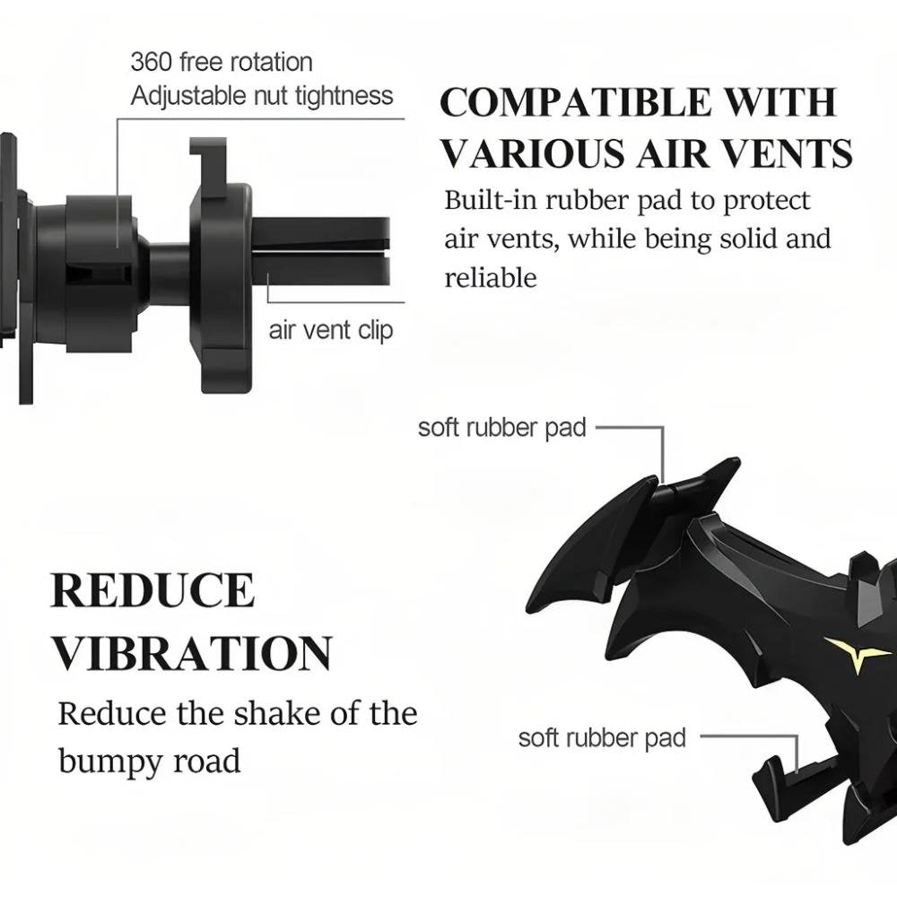 Bat-Shaped Gravity Car Phone Holder