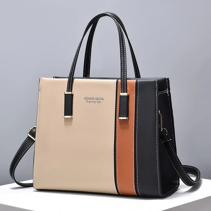Chic Patchwork PU Leather Handbag – Versatile Style for Every Occasion - Univelve