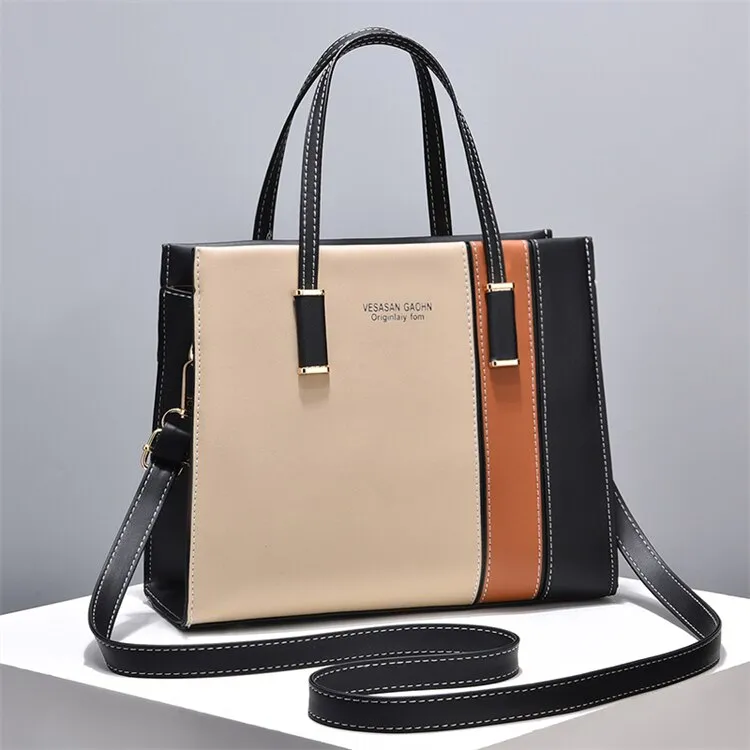 Chic Patchwork PU Leather Handbag – Versatile Style for Every Occasion - Univelve