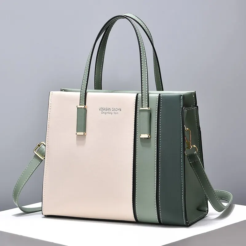 Chic Patchwork PU Leather Handbag – Versatile Style for Every Occasion - Univelve