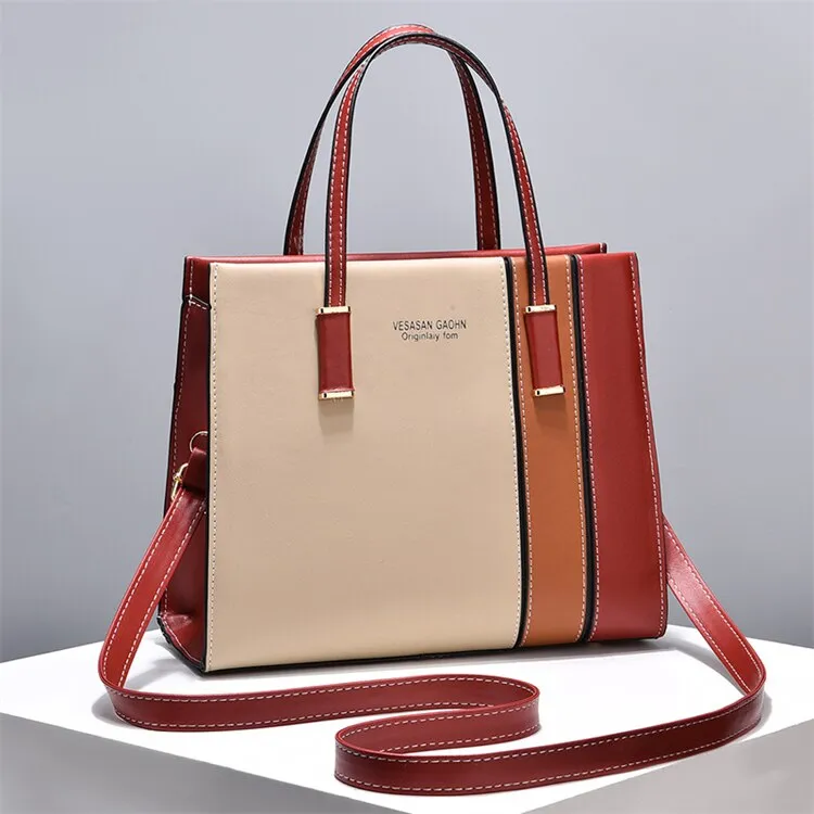 Chic Patchwork PU Leather Handbag – Versatile Style for Every Occasion - Univelve