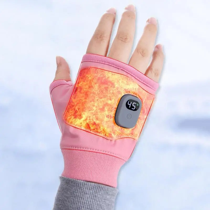 Adjustable USB Heated Fingerless Gloves
