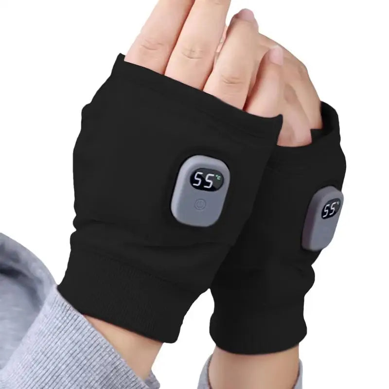Adjustable USB Heated Fingerless Gloves