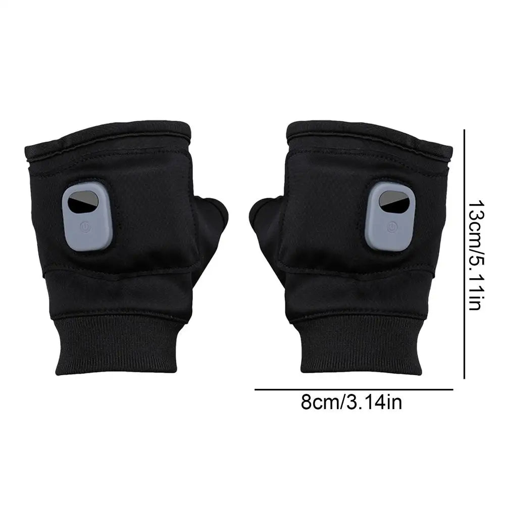 Adjustable USB Heated Fingerless Gloves