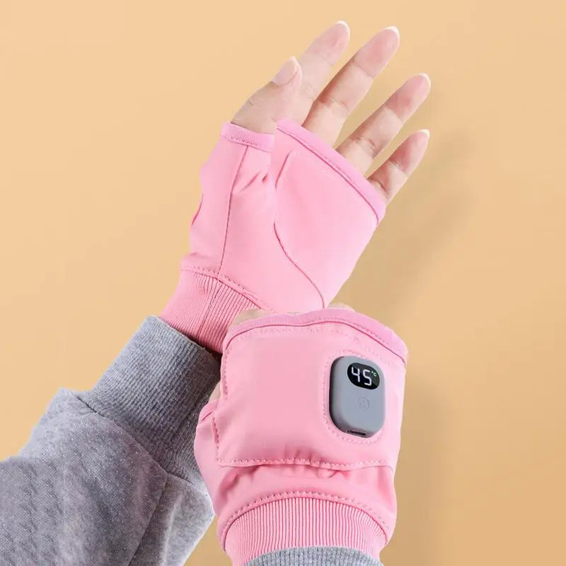 Adjustable USB Heated Fingerless Gloves