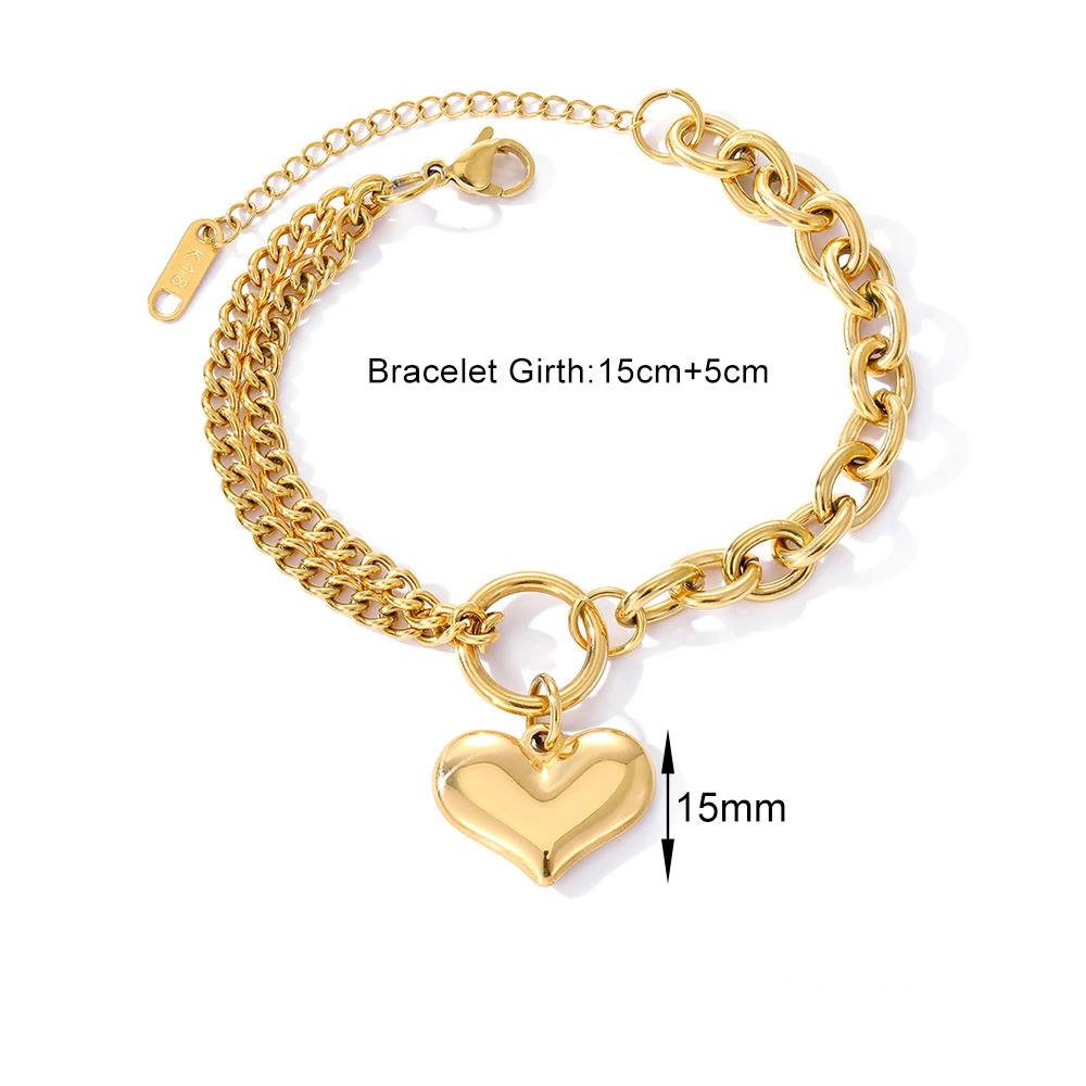 Elegant Heart Charm Bracelet – Timeless Stainless Steel Jewelry for Women - Univelve