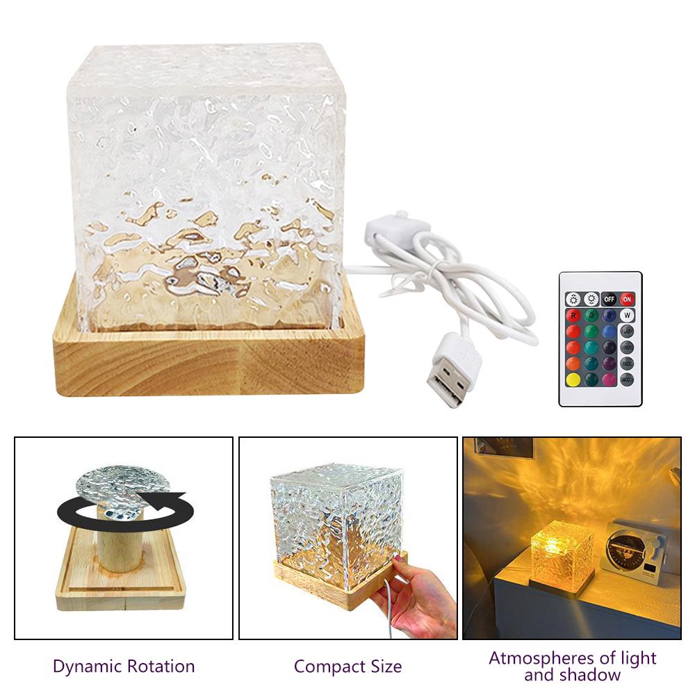 Crystal Lamp Water Ripple Projector – Transform Your Space with Mesmerizing Light Effects