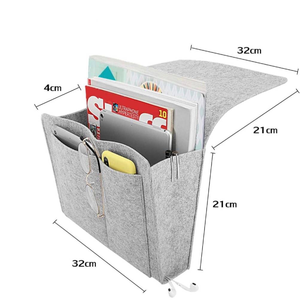 Felt Bedside Caddy Hanging Bag – Stylish Bedside Organizer - Univelve
