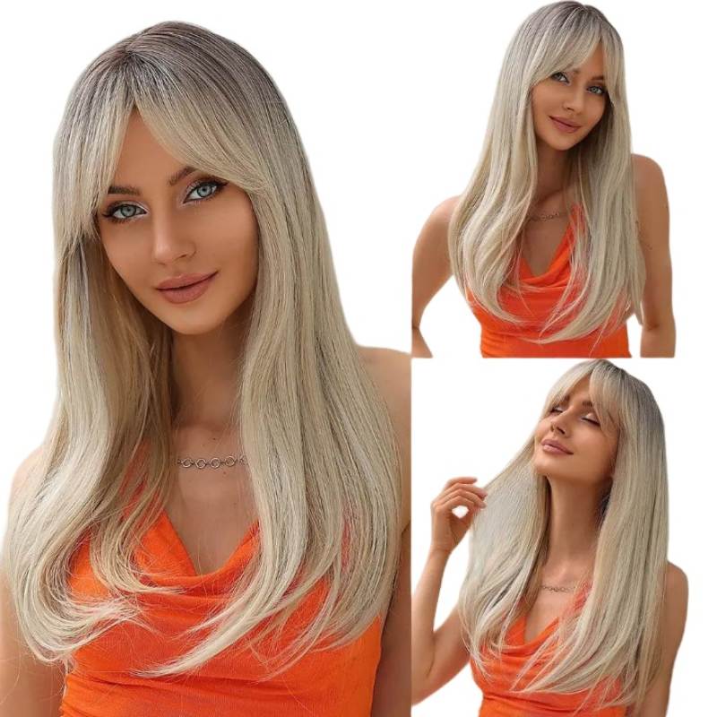 Long Wavy Synthetic Wig with Bangs – Effortless Glamour - Univelve