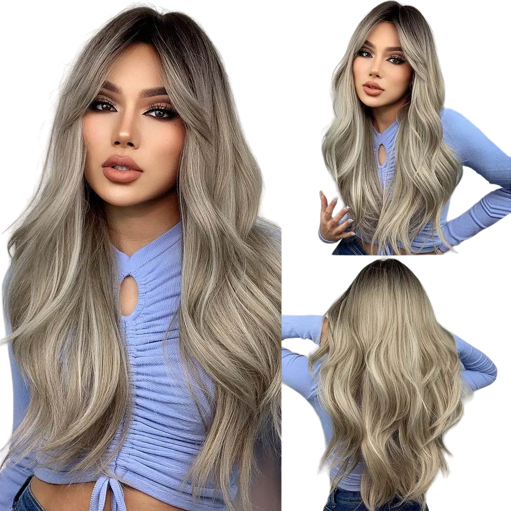 Long Wavy Synthetic Wig with Bangs – Effortless Glamour - Univelve