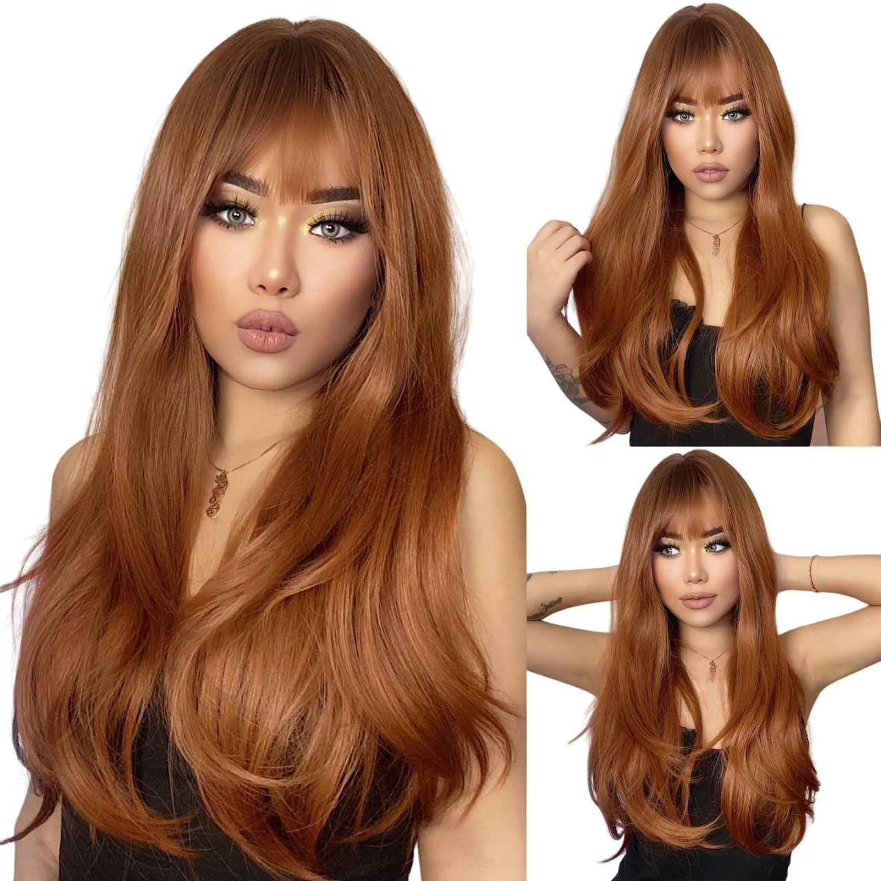 Long Wavy Synthetic Wig with Bangs – Effortless Glamour - Univelve