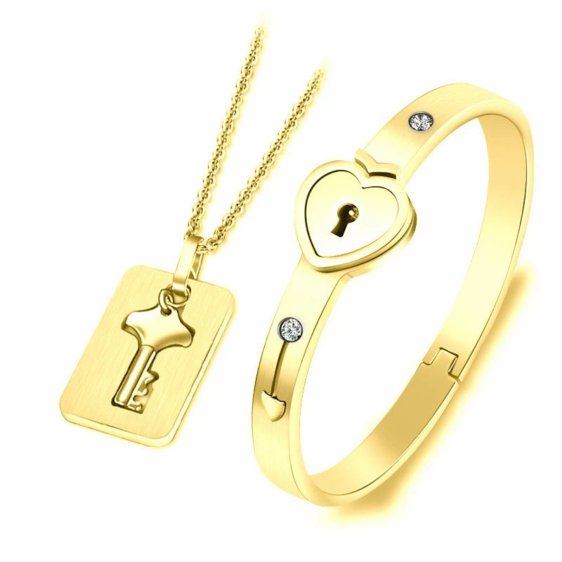 Lover Lock Bracelet & Key Necklace