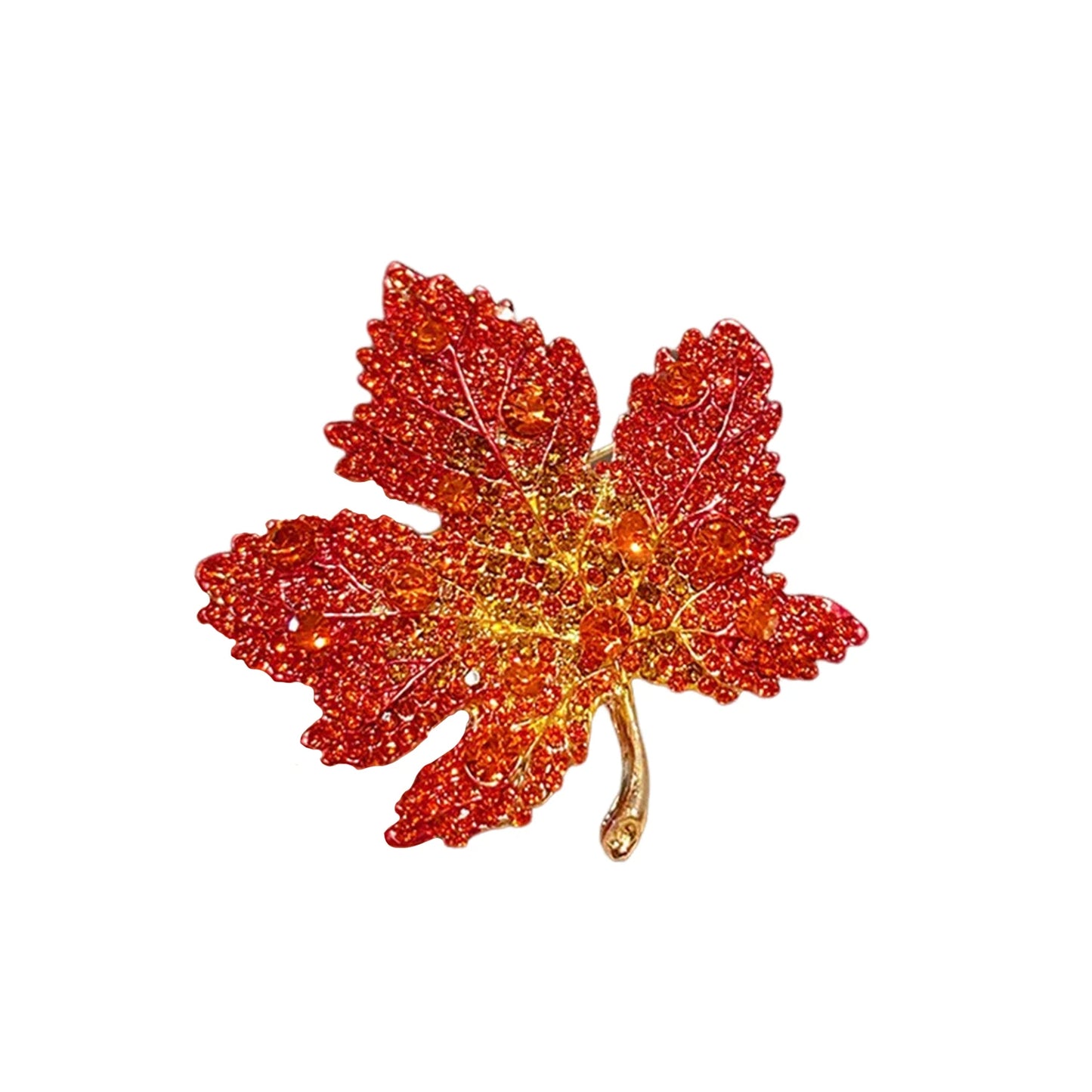 Elegant Crystal Maple Leaf Brooch – Add a Touch of Nature-Inspired Sparkle - Univelve