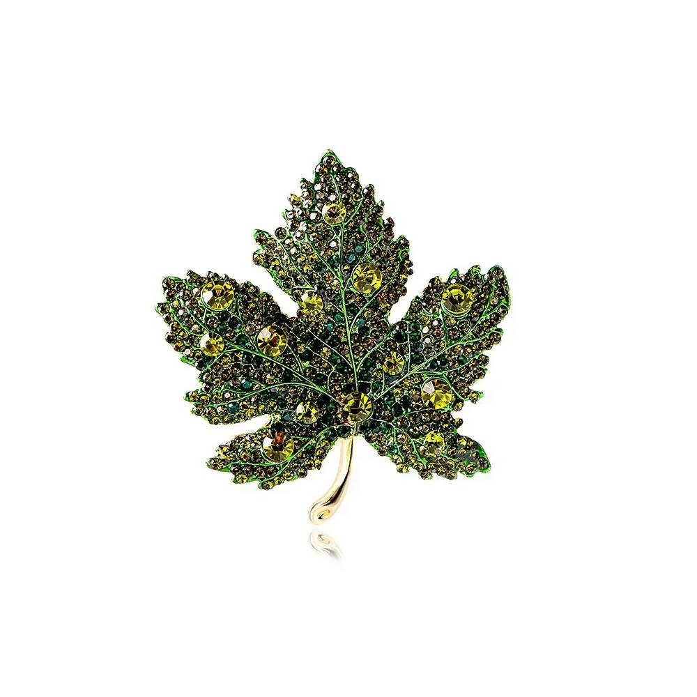 Elegant Crystal Maple Leaf Brooch – Add a Touch of Nature-Inspired Sparkle - Univelve