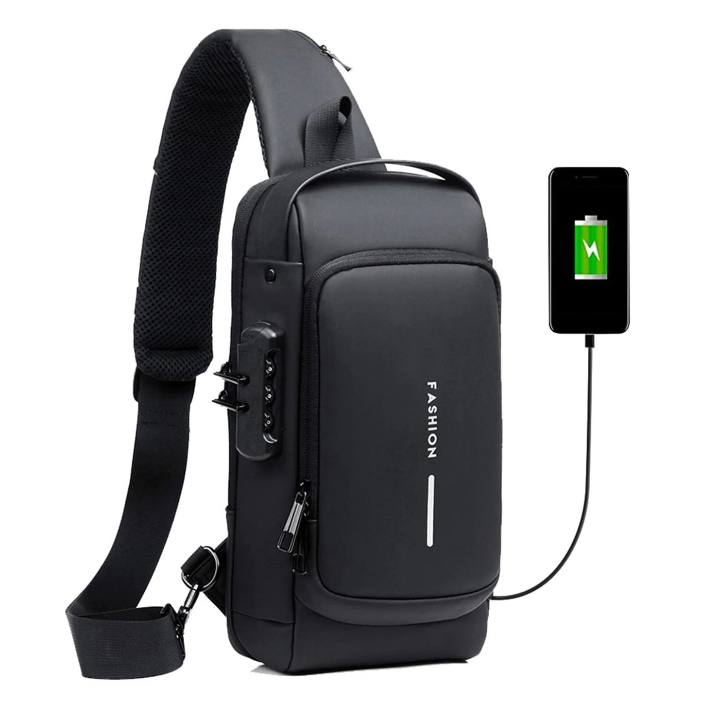 Men's Anti-Theft Crossbody Chest Bag with USB Charging Port – Secure and Stylish - Univelve