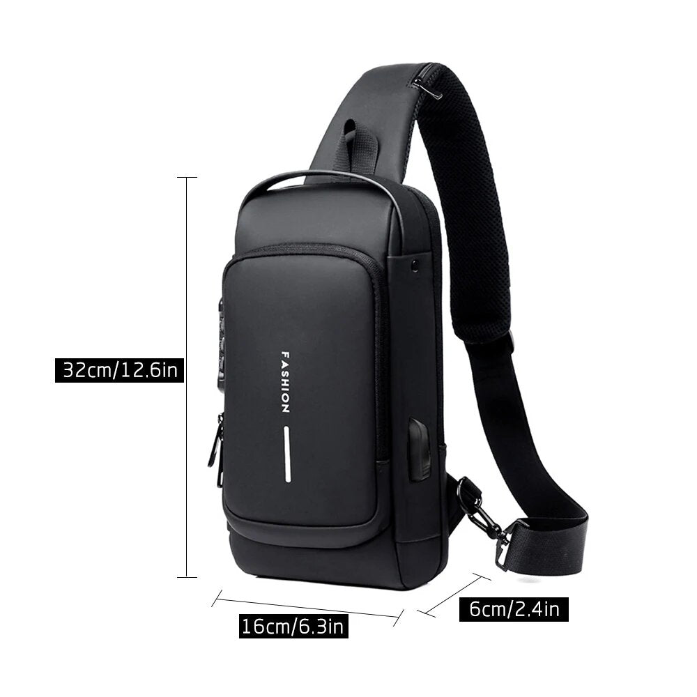 Men's Anti-Theft Crossbody Chest Bag with USB Charging Port – Secure and Stylish - Univelve