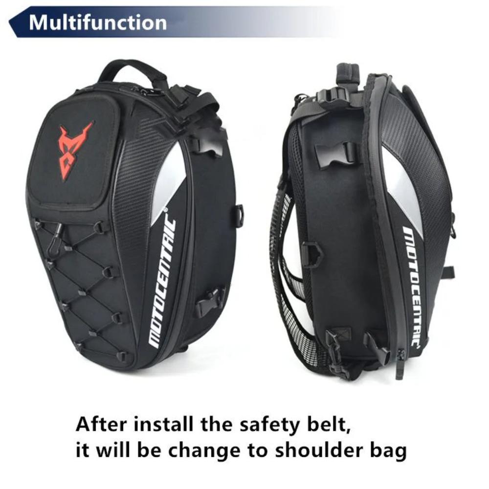 Waterproof Motorcycle Back Seat Bag – Expandable Storage for Every Ride