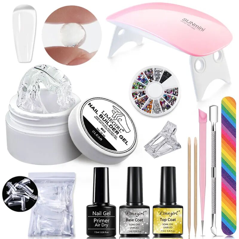 Nail Gel Extension Set-Manicure Kit with LED Lamp - Univelve