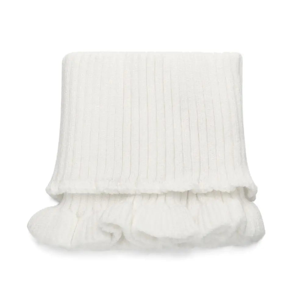 Elegant Knitted Neck Warmer with Ruffle Details – Detachable Turtleneck Collar - Univelve