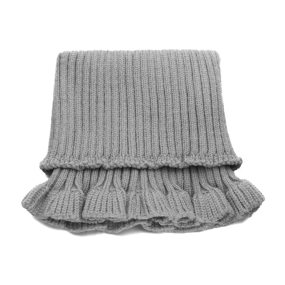 Elegant Knitted Neck Warmer with Ruffle Details – Detachable Turtleneck Collar - Univelve
