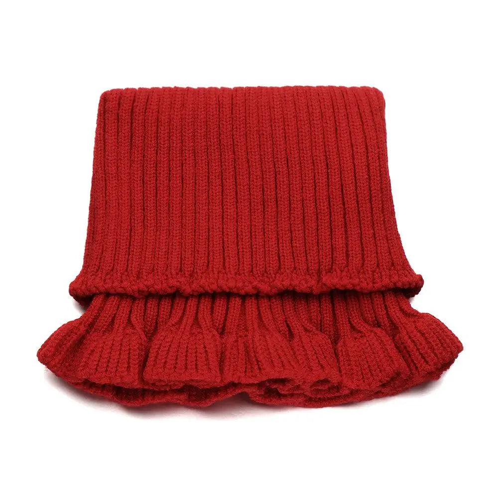 Elegant Knitted Neck Warmer with Ruffle Details – Detachable Turtleneck Collar - Univelve