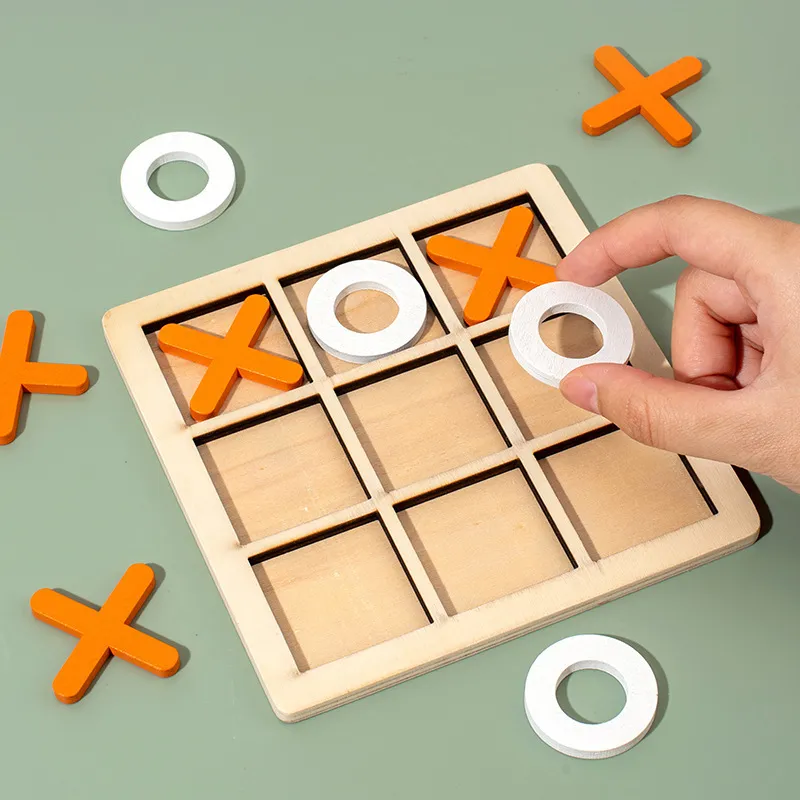 Classic Wooden Tic-Tac-Toe Board Game – Timeless Fun for All Ages - Univelve