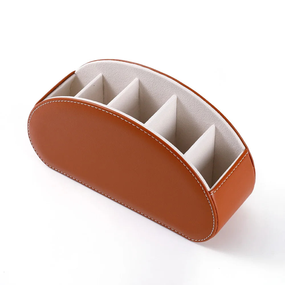 Elegant 5-Grid Leather Storage Box – Organize with Style and Sophistication - Univelve