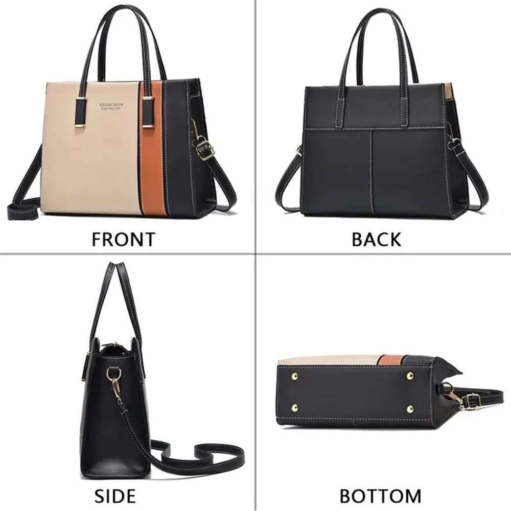 Chic Patchwork PU Leather Handbag – Versatile Style for Every Occasion - Univelve
