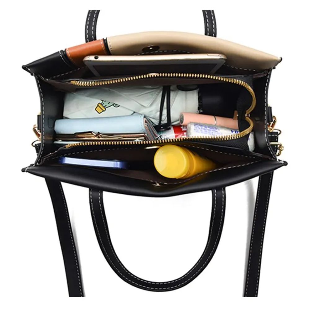 Chic Patchwork PU Leather Handbag – Versatile Style for Every Occasion - Univelve