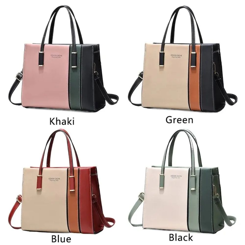 Chic Patchwork PU Leather Handbag – Versatile Style for Every Occasion - Univelve