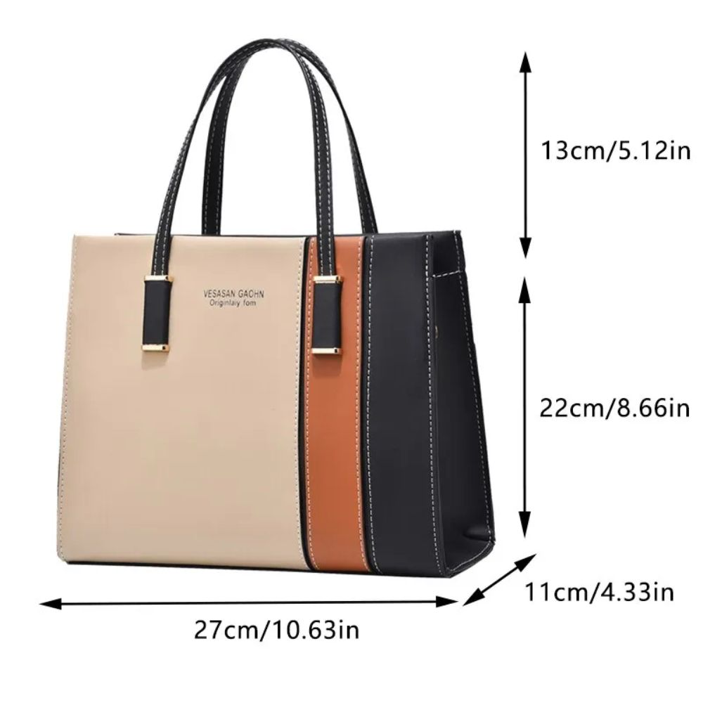 Chic Patchwork PU Leather Handbag – Versatile Style for Every Occasion - Univelve