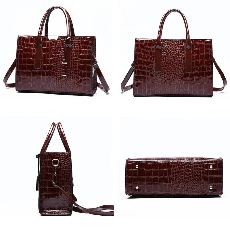 Women's croc print purse - Faux crocodile leather bag - Univelve