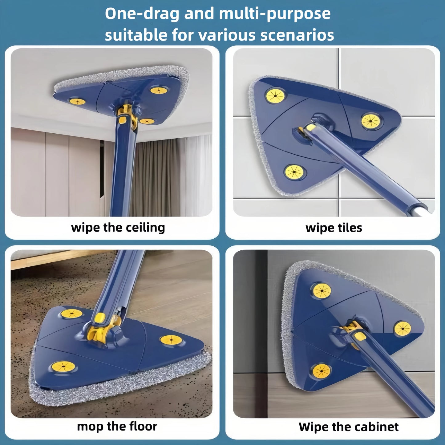 360° Rotating Triangle Mop – Reach Every Corner with Ease - Univelve