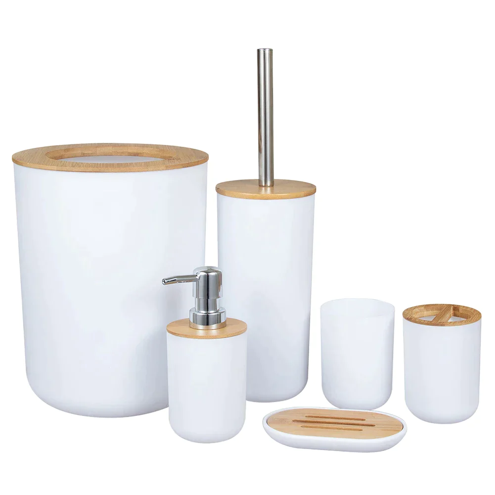 6-Piece Bamboo Bathroom Accessories Set – Eco-Friendly Elegance for Your Bathroom - Univelve