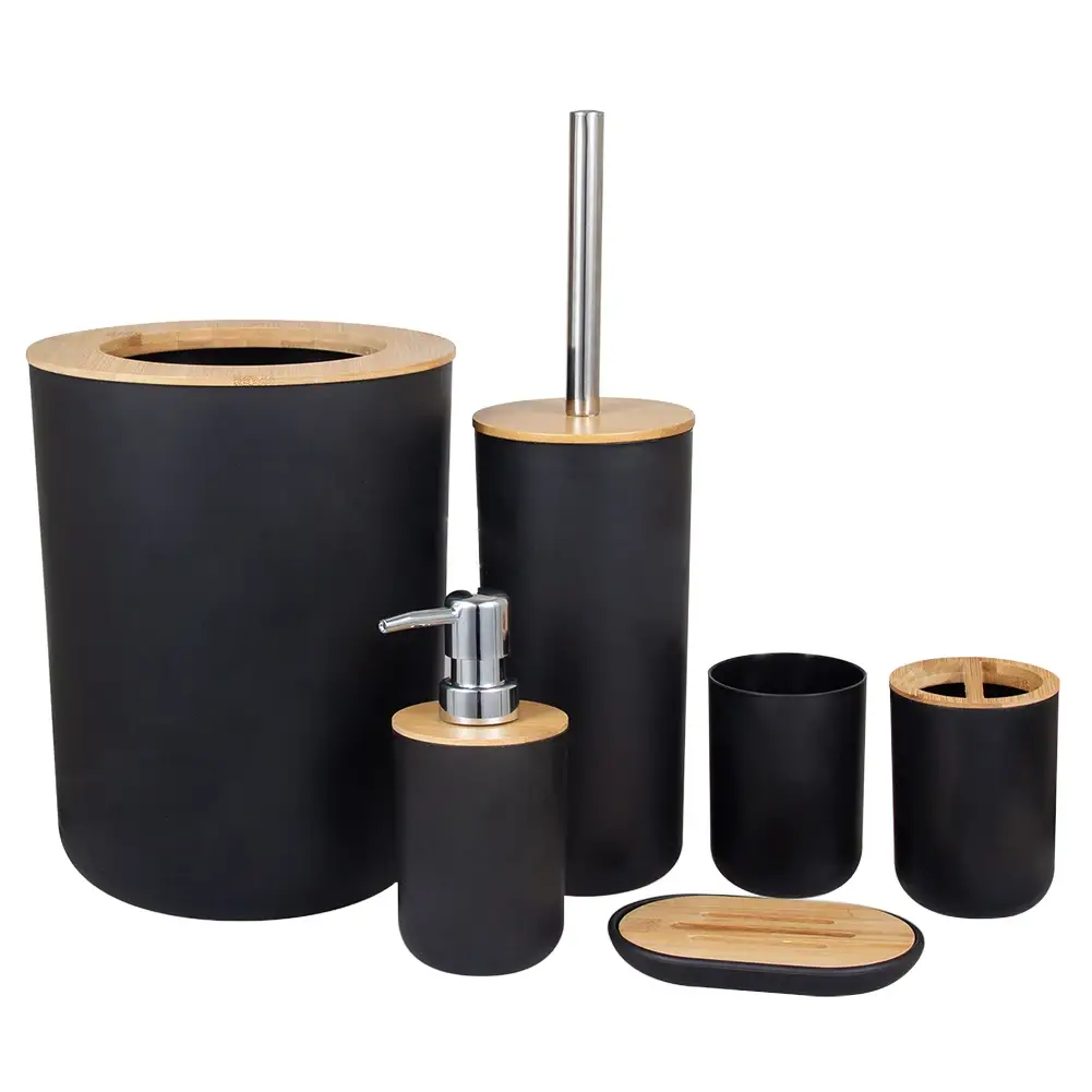 6-Piece Bamboo Bathroom Accessories Set – Eco-Friendly Elegance for Your Bathroom - Univelve