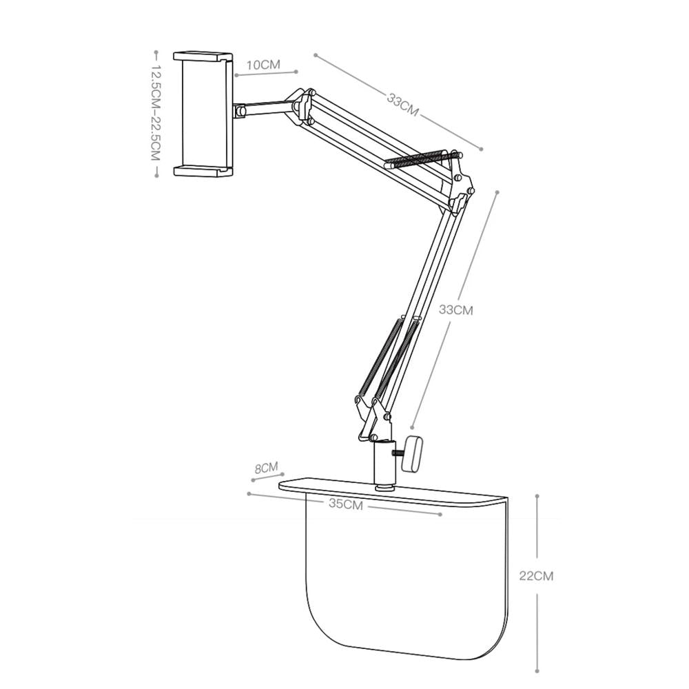 Adjustable Long Arm Metal Phone & Tablet Holder