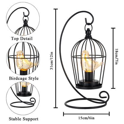 Vintage Birdcage Table Lamp – Illuminate Your Space with Timeless Elegance - Univelve