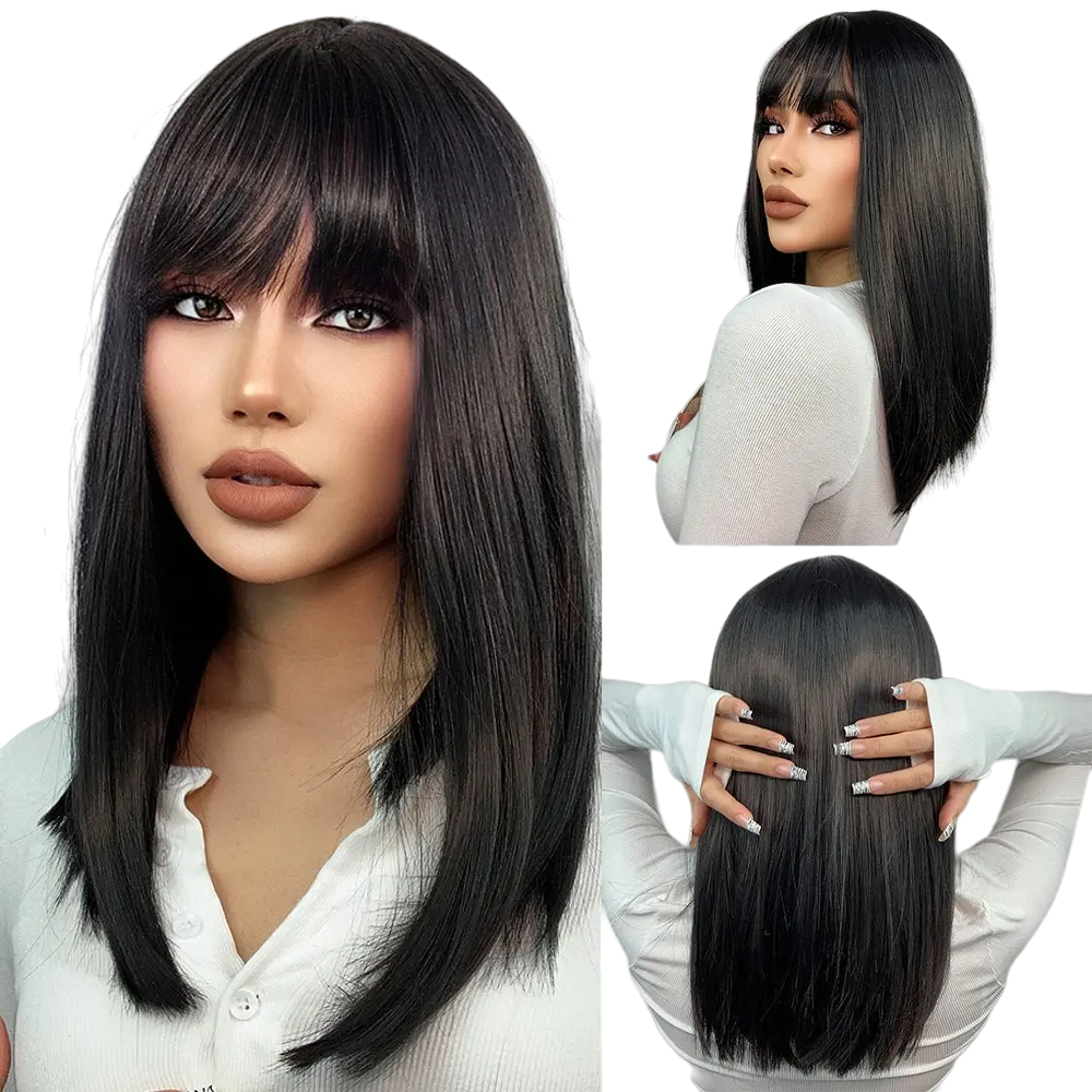 Chic Short Straight Bob Wig with Bangs – Effortless Elegance - Univelve