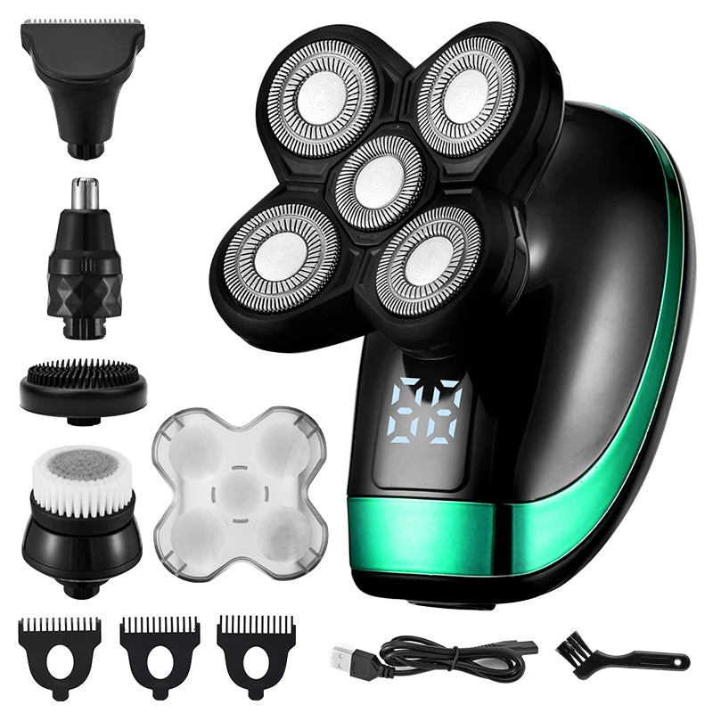 5-in-1 Electric Shaver with 5 Floating Heads – Ultimate Grooming Kit for Men - Univelve