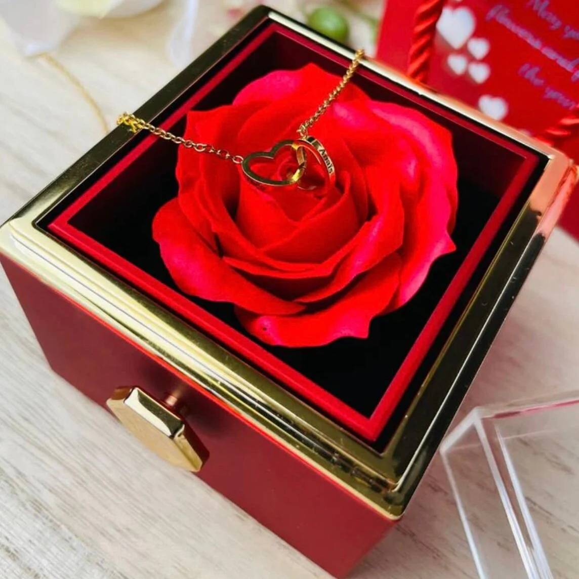 Eternal Rose Box with Hidden Necklace - Gift Box