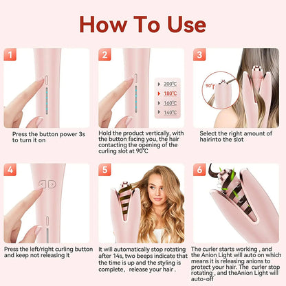 Auto-Rotating Ceramic Hair Curler – Effortless Styling for Perfect Curls - Univelve