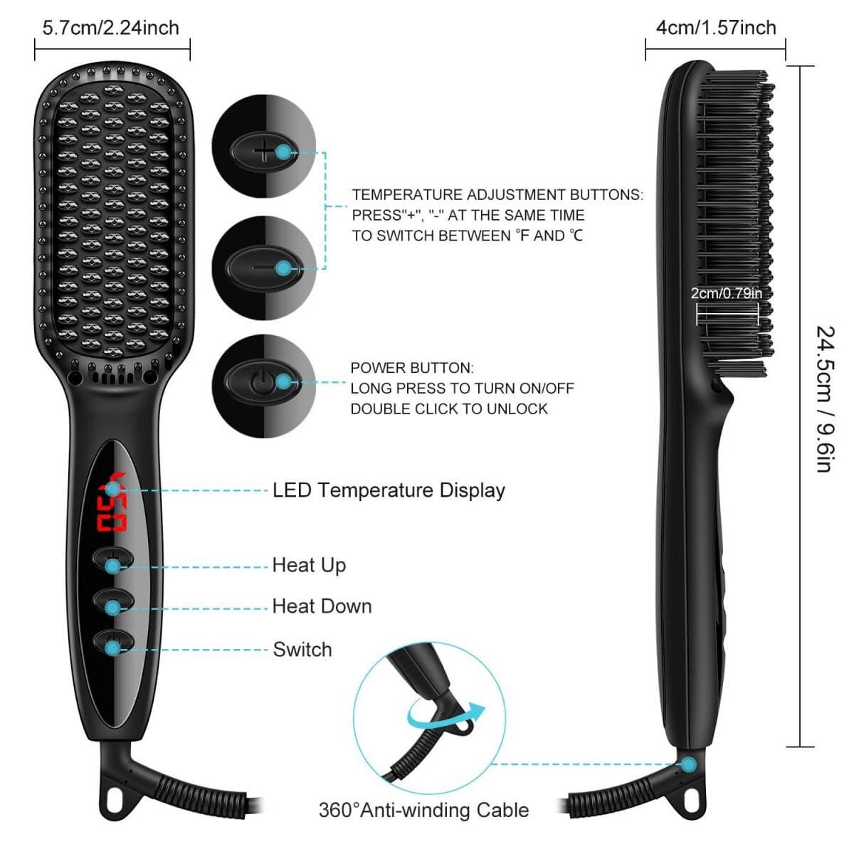 2-in-1 Hair and Beard Straightener Comb – Achieve Sleek Styles Effortlessly - Univelve