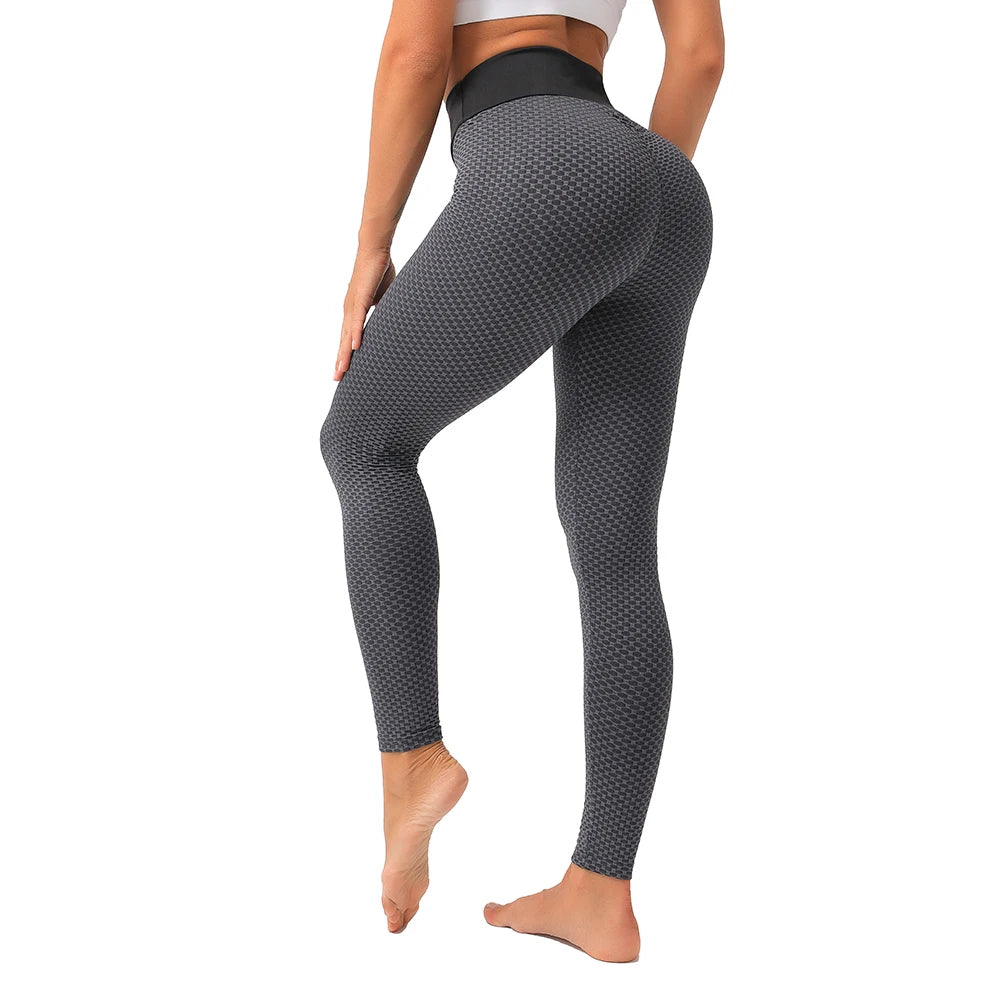 High-Waisted Honeycomb Print Leggings – Elevate Your Workout Style - Univelve