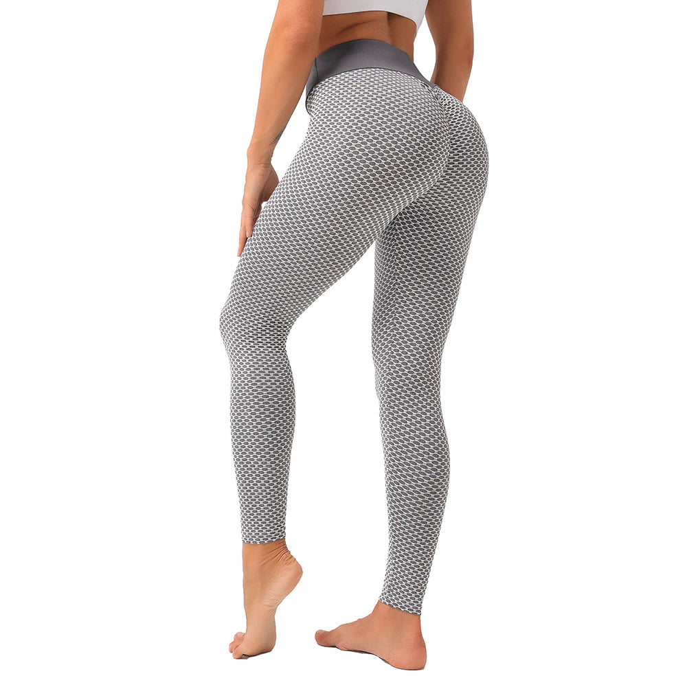 High-Waisted Honeycomb Print Leggings – Elevate Your Workout Style - Univelve