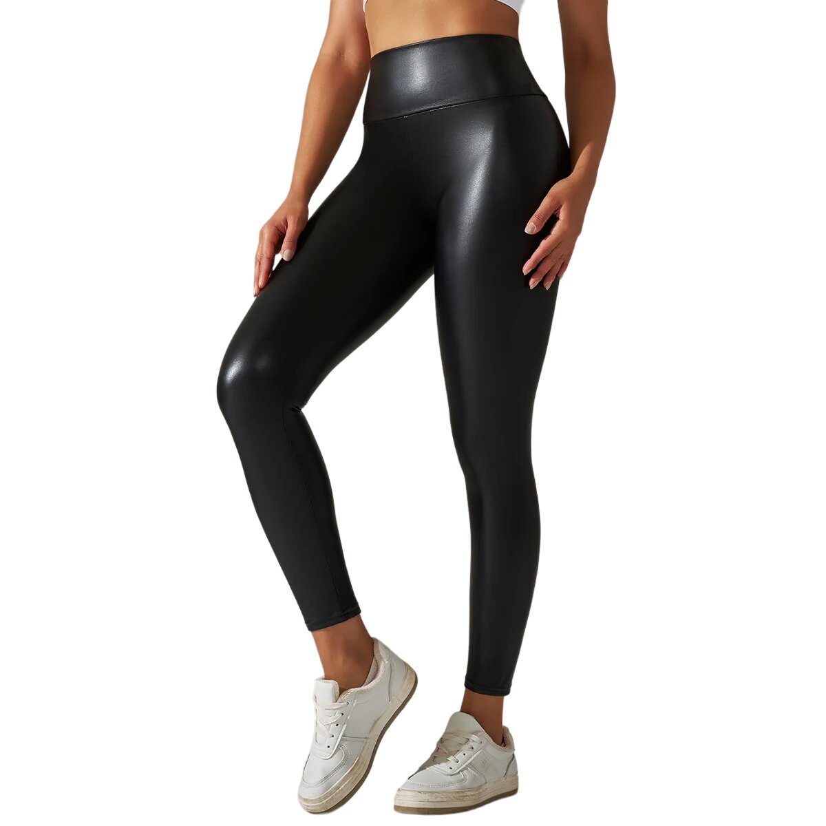 High-Waisted Faux Leather Push-Up Leggings – Sculpt Your Silhouette in Style - Univelve