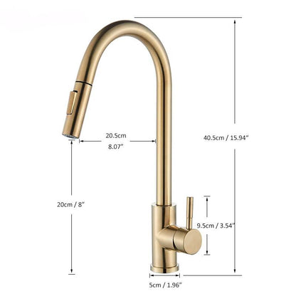 Pull Out Kitchen Faucet - Water Mixer Tap Single Handle - Univelve