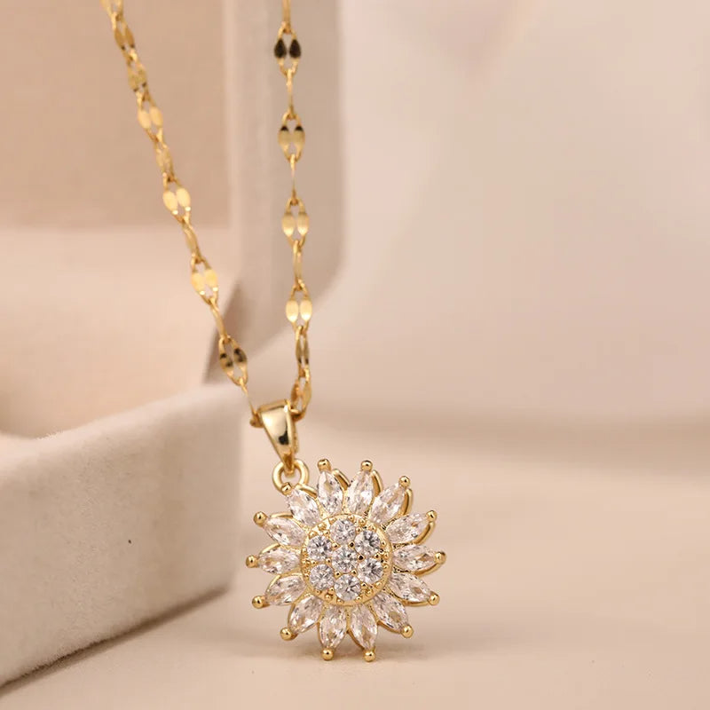 Sunflower Pendant Necklace – Radiate Joy and Elegance Every Day - Univelve