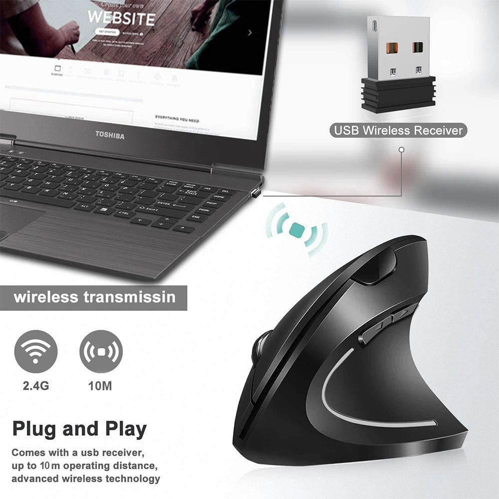 ErgoGlide Wireless Vertical Mouse – Comfort Meets Precision!