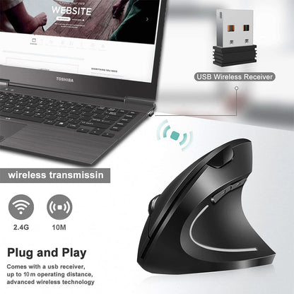 ErgoGlide Wireless Vertical Mouse – Comfort Meets Precision!